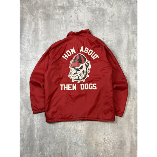 Vintage 70s/80s Georgia Bulldogs NCAA HOw About Them Dogs Coaches Jacket Sz Med