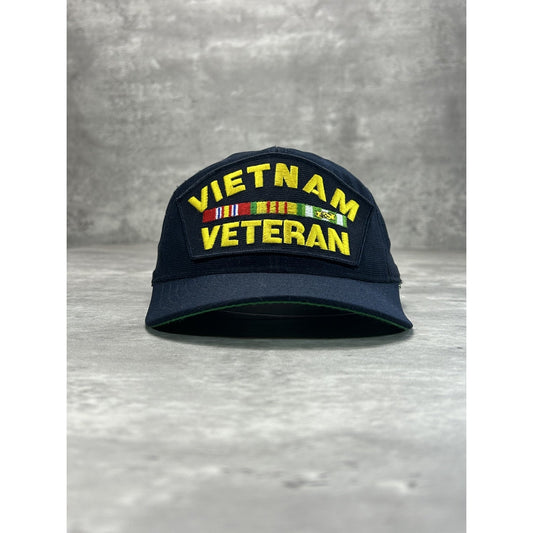 Vintage 80s/90s Vietnam Veterans Embroidered Patch Military Snapback Hat OSFA