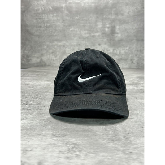 VIntage 2000s Nike Embroidered Swoosh Strapback Hat OSFA Black