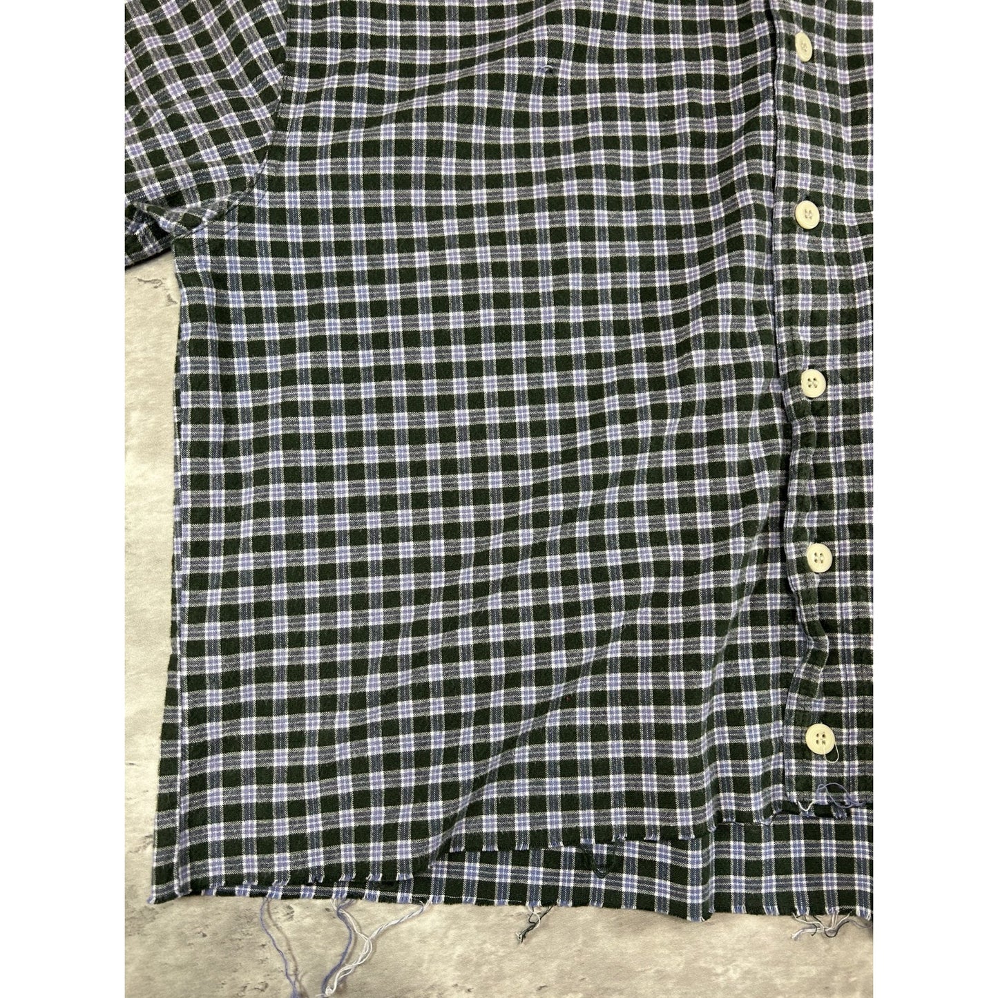 Vintage Genuine Sonoma Embroidered Logo Plaid Cropped Button Up Shirt Size Large