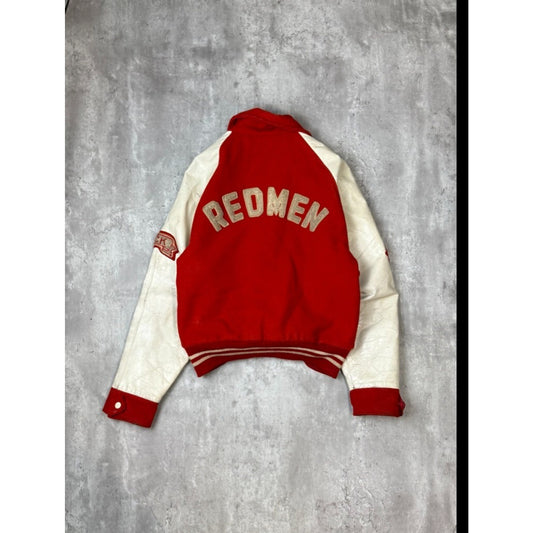 Vintage 1980s Saint Arthur Collegiate Embroidered Patch Varsity Jacket Size XL