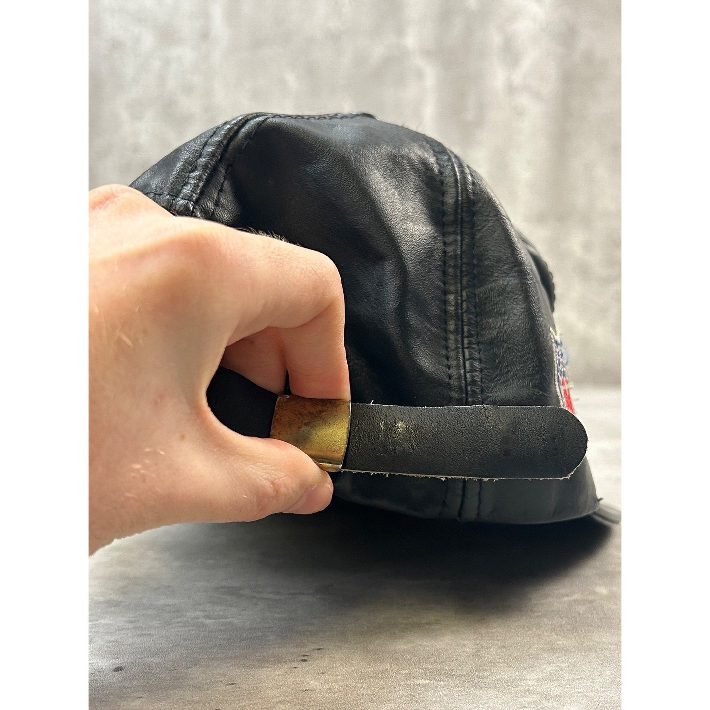 Vintage 90s Pittsburgh Steelers NFL Embroidered Leather Strapback Hat OSFA