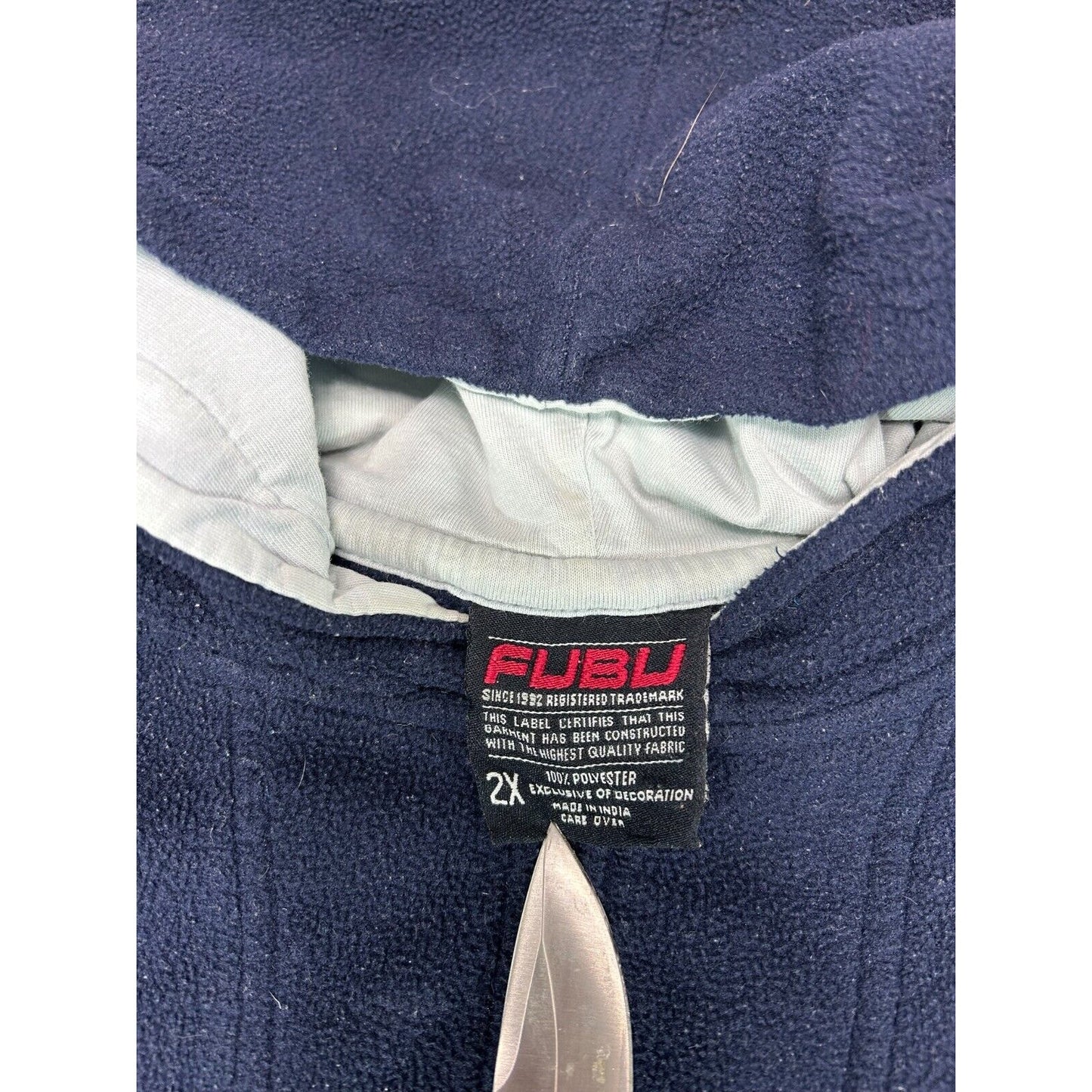 Vintage Y2K FUBU Sport Series 1/4 Zip Hooded Fleece Sweatshirt Size XXL Blue