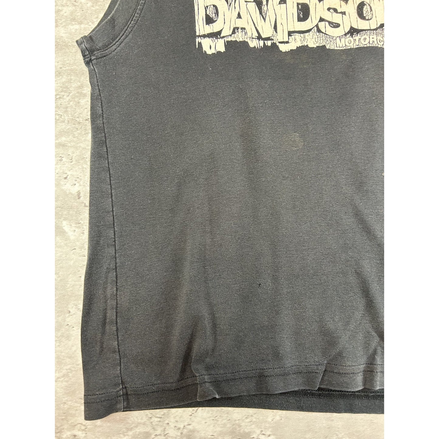 Vintage 2004 Harley Davidson Graphic Spellout Sleeveless T-Shirt Size Medium