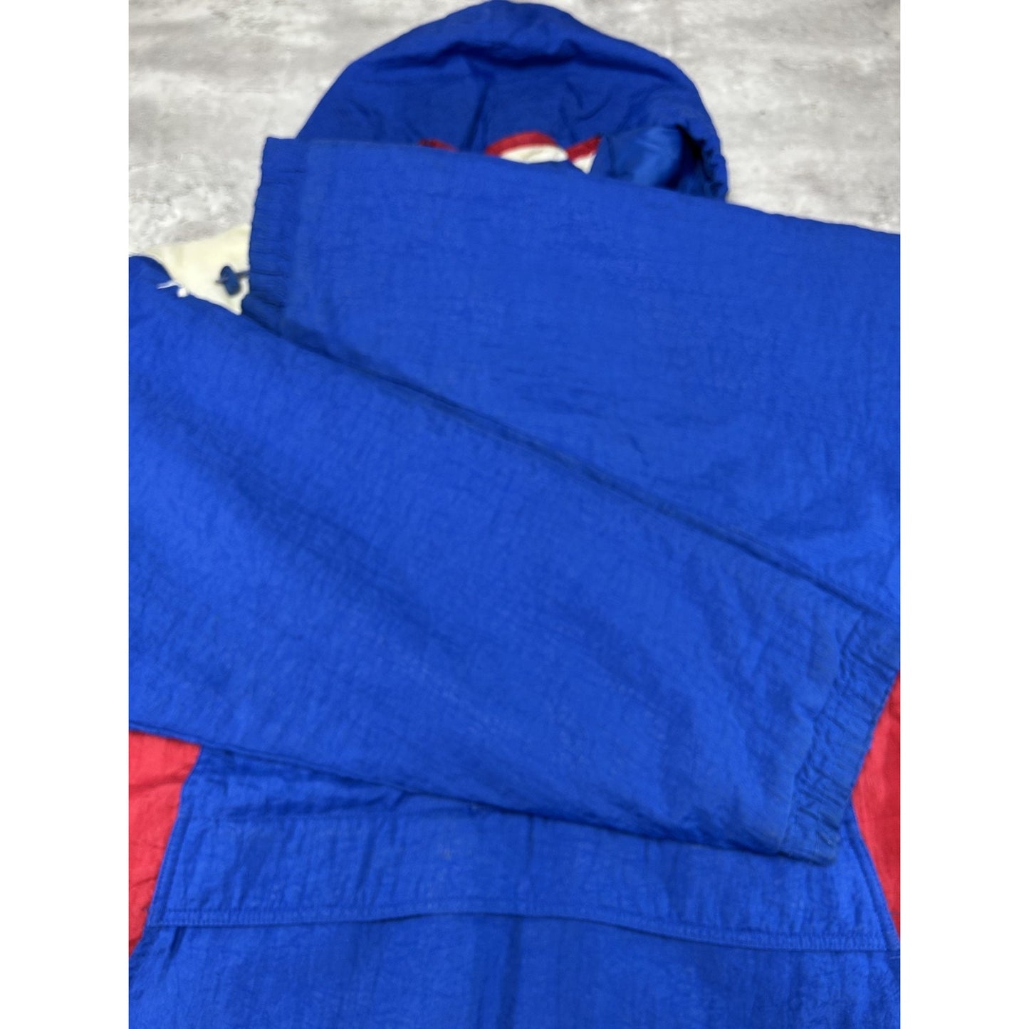Vintage 90s New England Patriots NFL Insulated 1/2 Zip Hooded Jacket Size XL