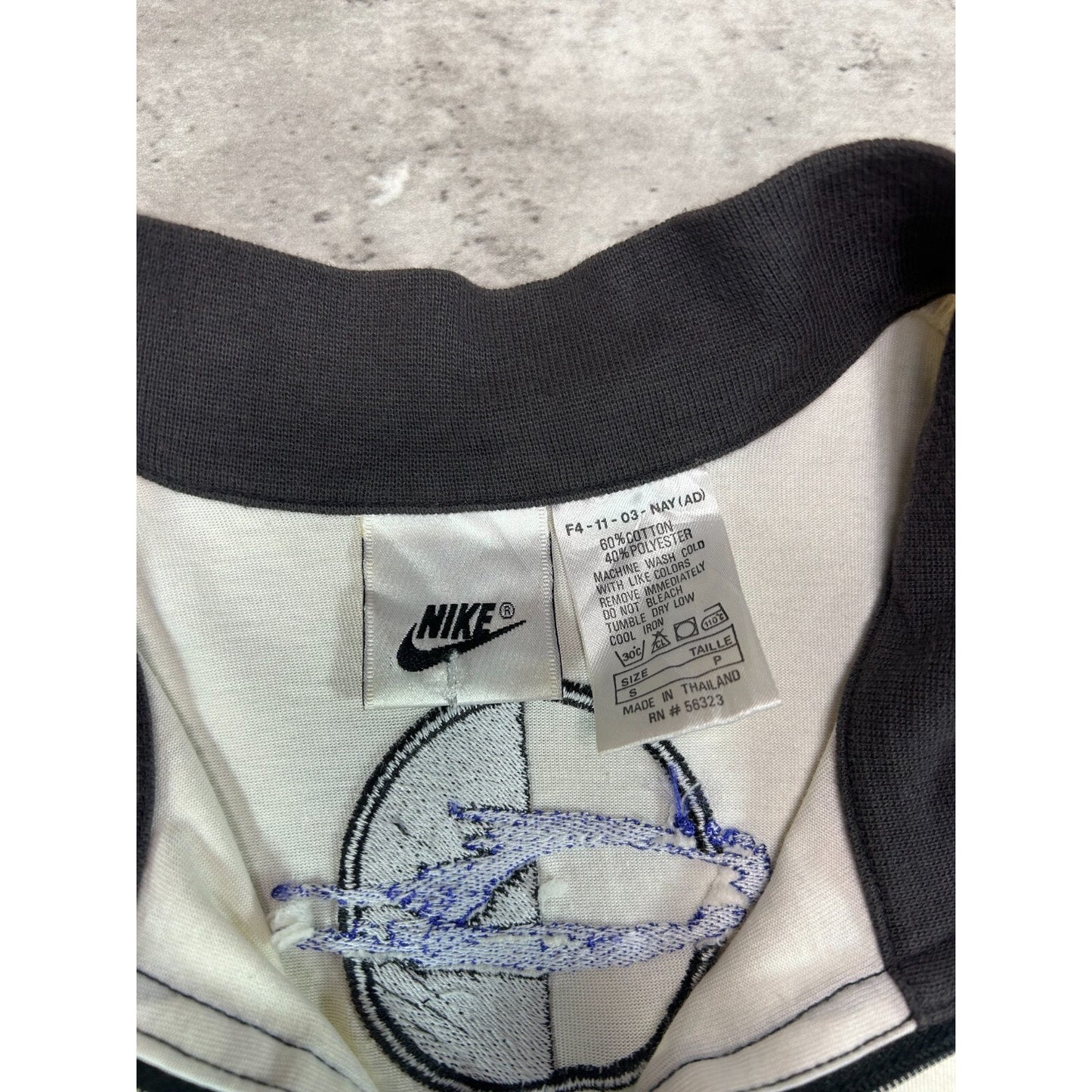 Vintage 90s Nike Embroidered Swoosh 1/4 Zip Jersey Style T-Shirt Size Small