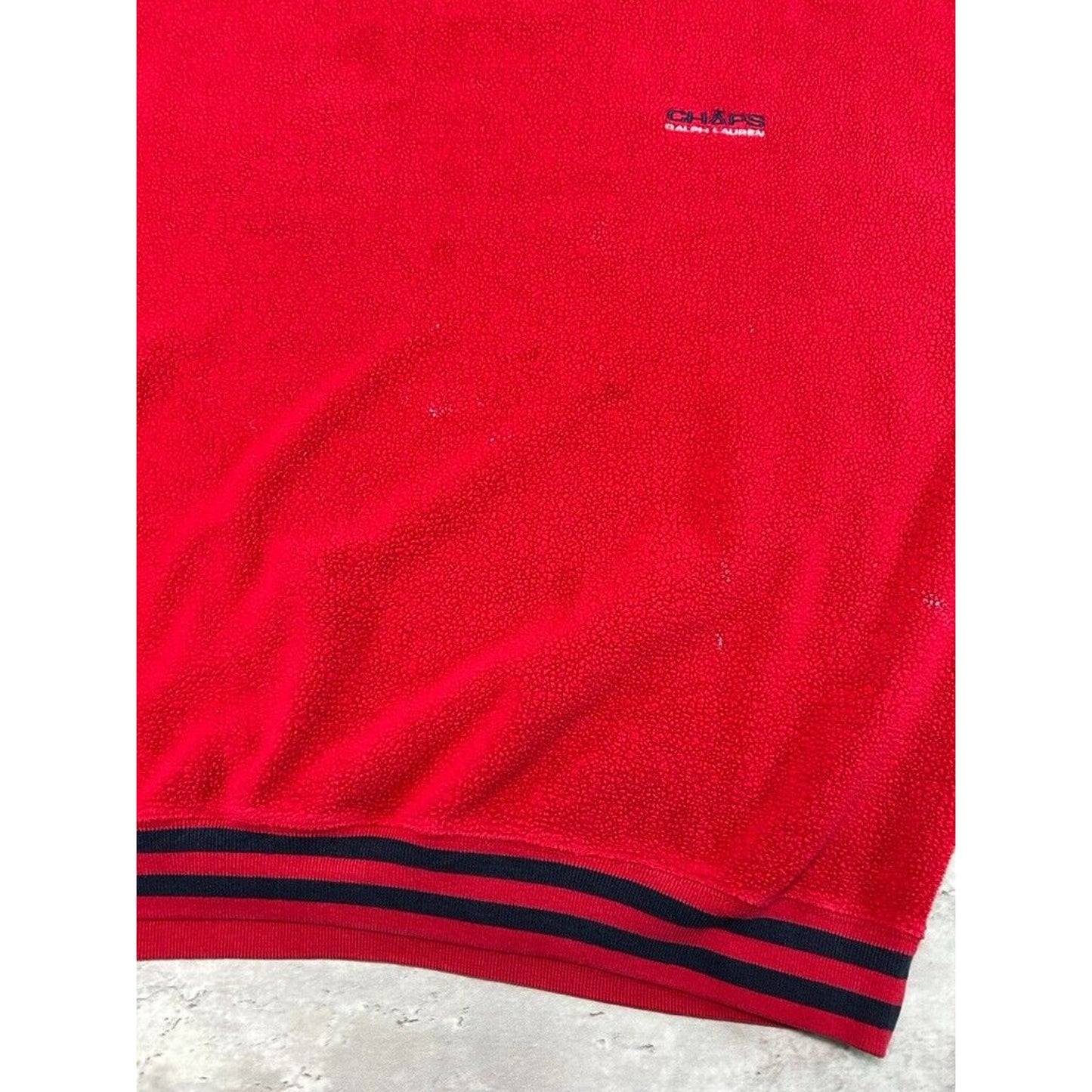 Vintage Chaps Ralph Lauren Embroidered Fleece Crewneck Sweatshirt Size XXL Red