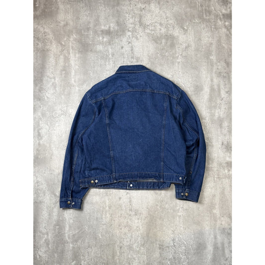 Vintage 80s Saddle King Dark Wash Denim Western Style Trucker Jacket Size XL