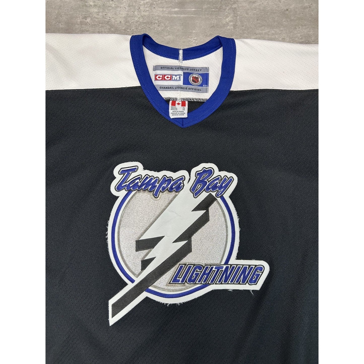 Vintage 90s Tampa Bay Lightning NHL CCM Stitched Hockey Jersey Size XL