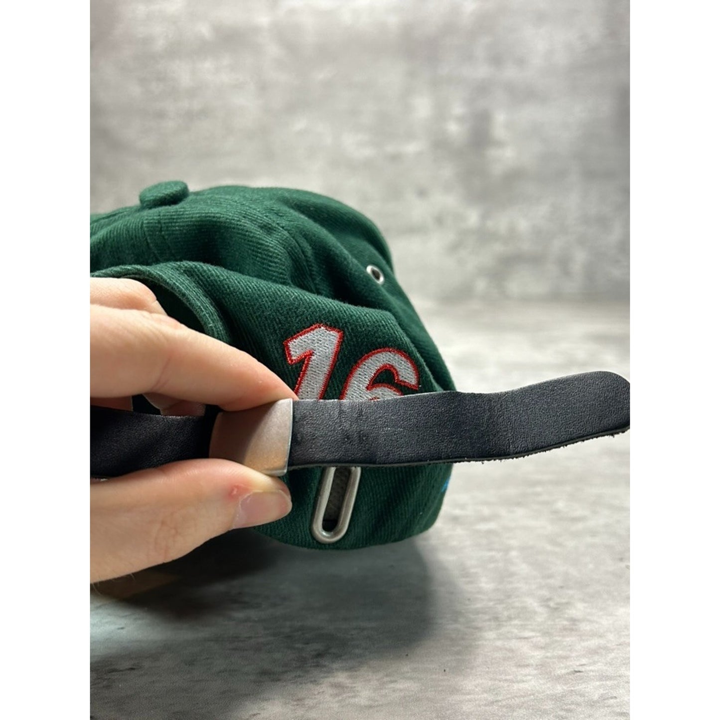Vintage Jaguar Racing Embroidered Logo Spellout Strapback Hat OSFA Green