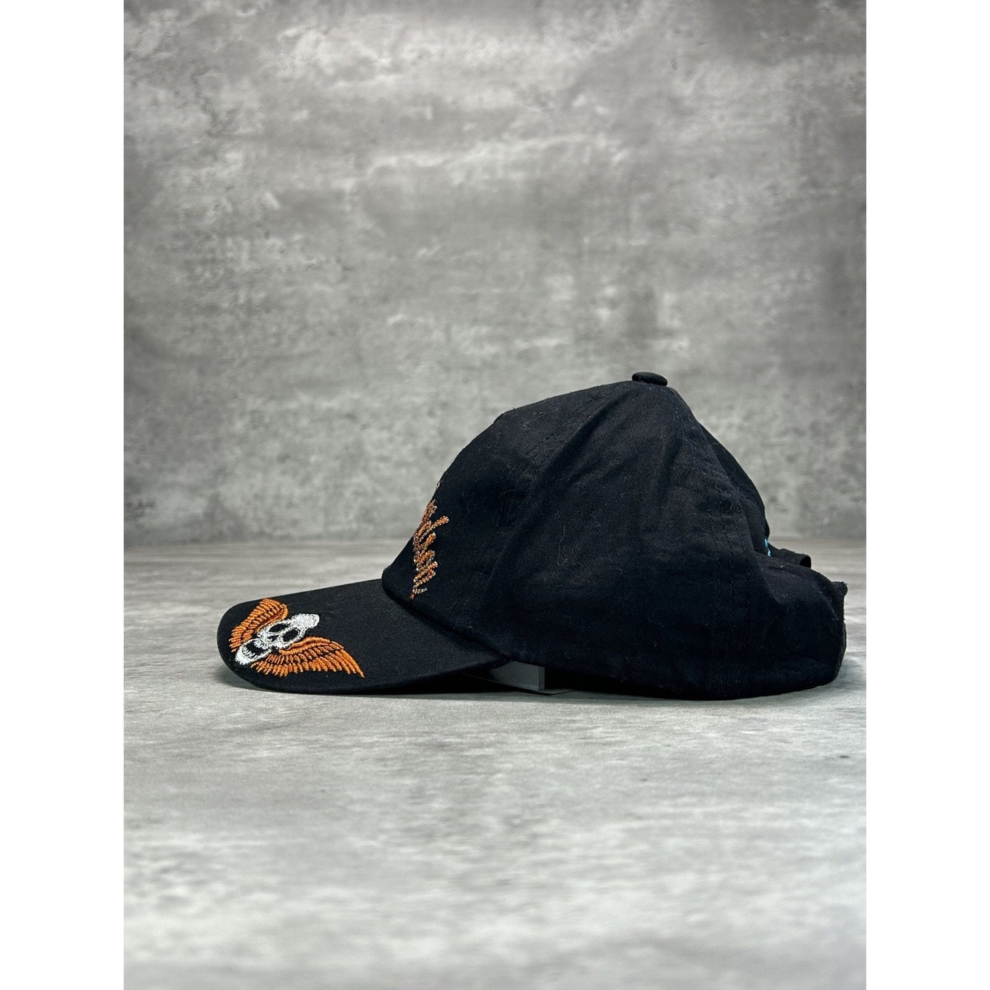 Vintage Y2K Harley Davidson Motorcycles Embroidered Spellout Strapback Hat OSFA