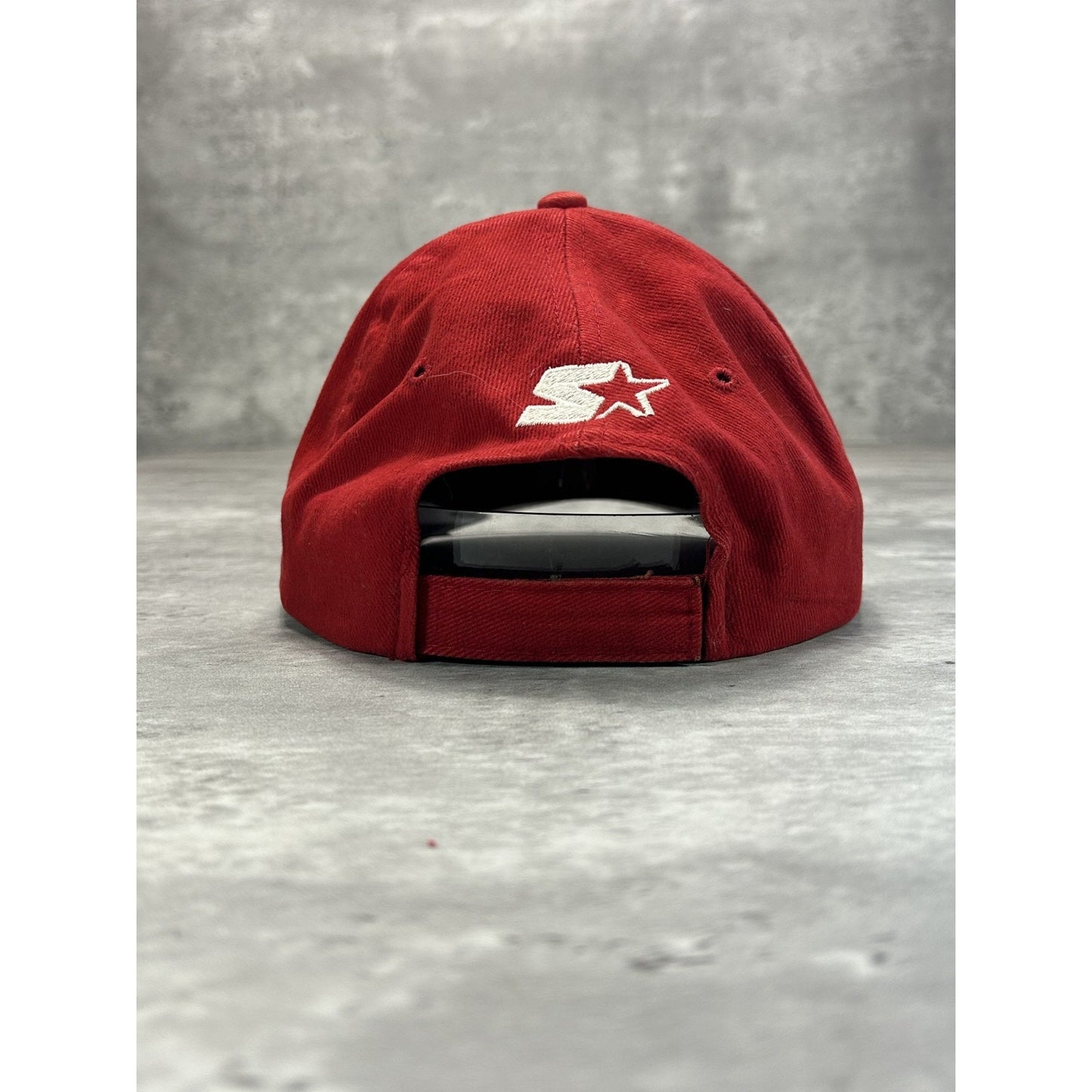 Vintage 90s Detroit Red Wings NHL Starter Arc Spellout Strapback Hat OSFA Red