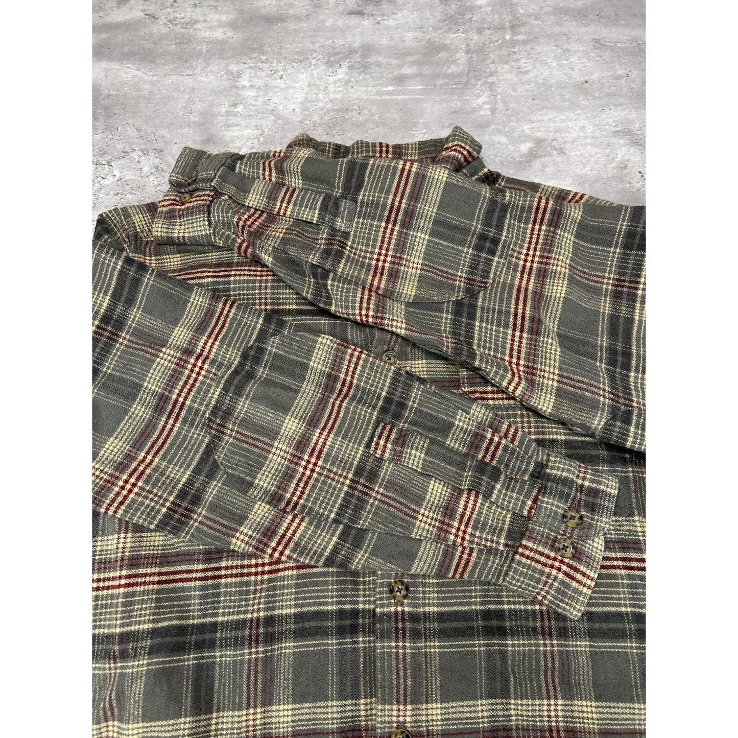Vintage Woolrich Plaid Print Long Sleeve Button Up Shirt Size Large