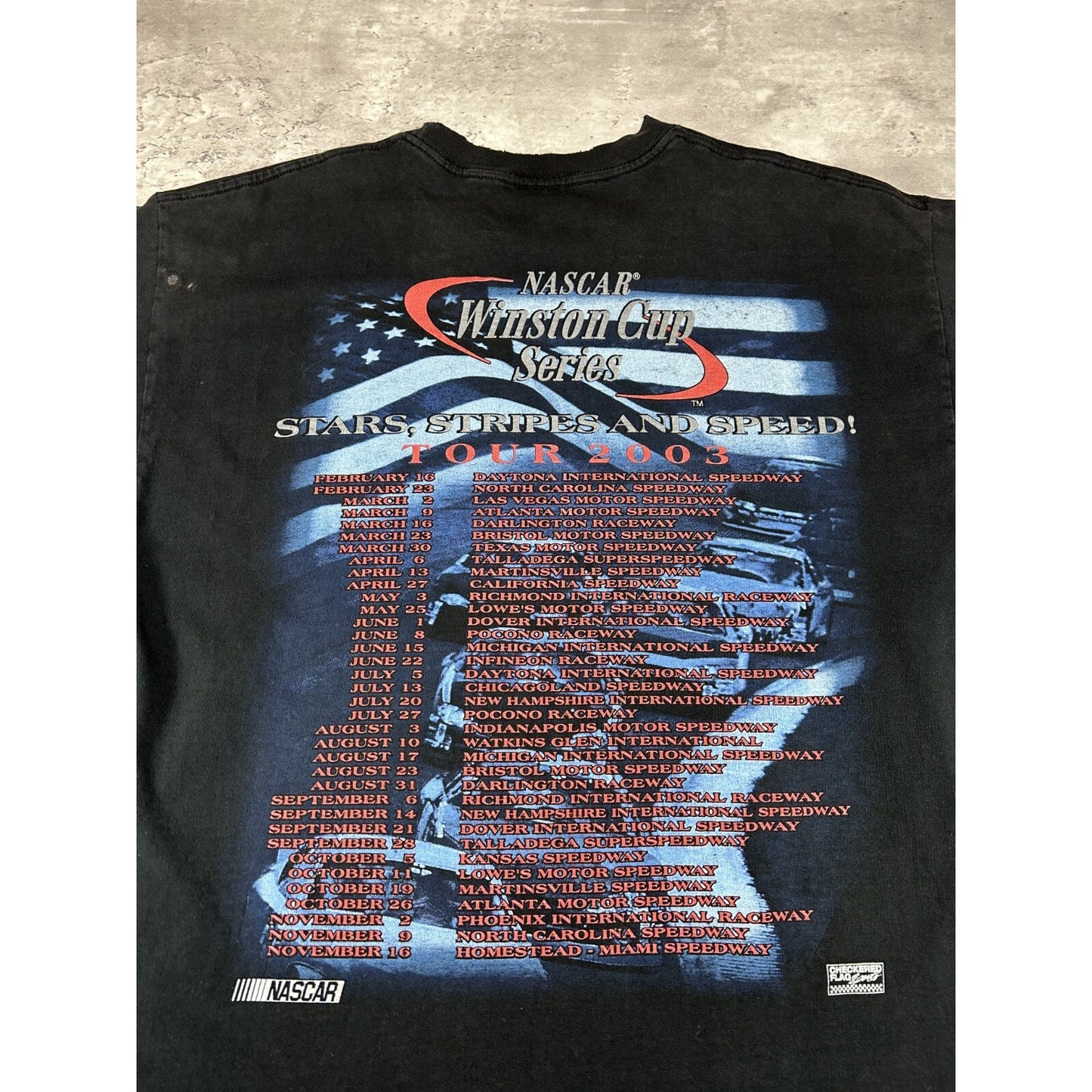 Vintage 2003 Nascar Winston Cup Stars Stripes And Speed Tour T-Shirt Size XL