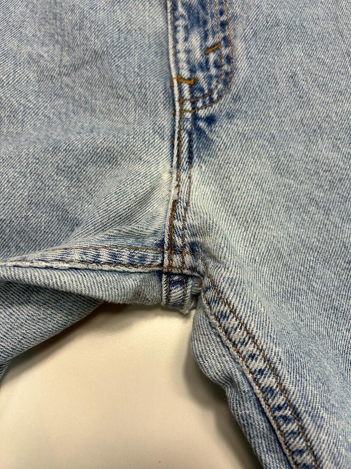 Vintage 90s Levis 505 Orange Tab Light Wash Denim Pants Size 41W Blue