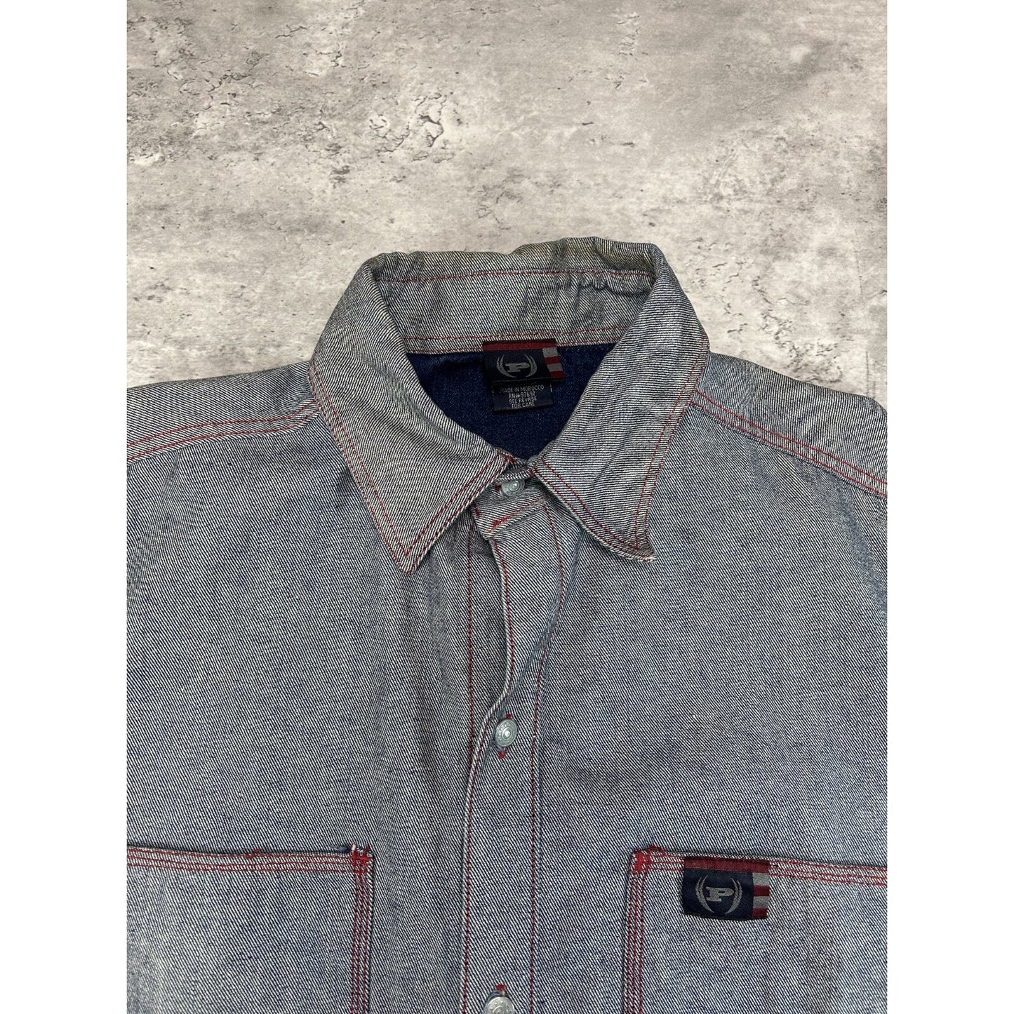 Vintage Y2K Phat Farm Denim Multi Pocket Light Wash Jacket Size Large