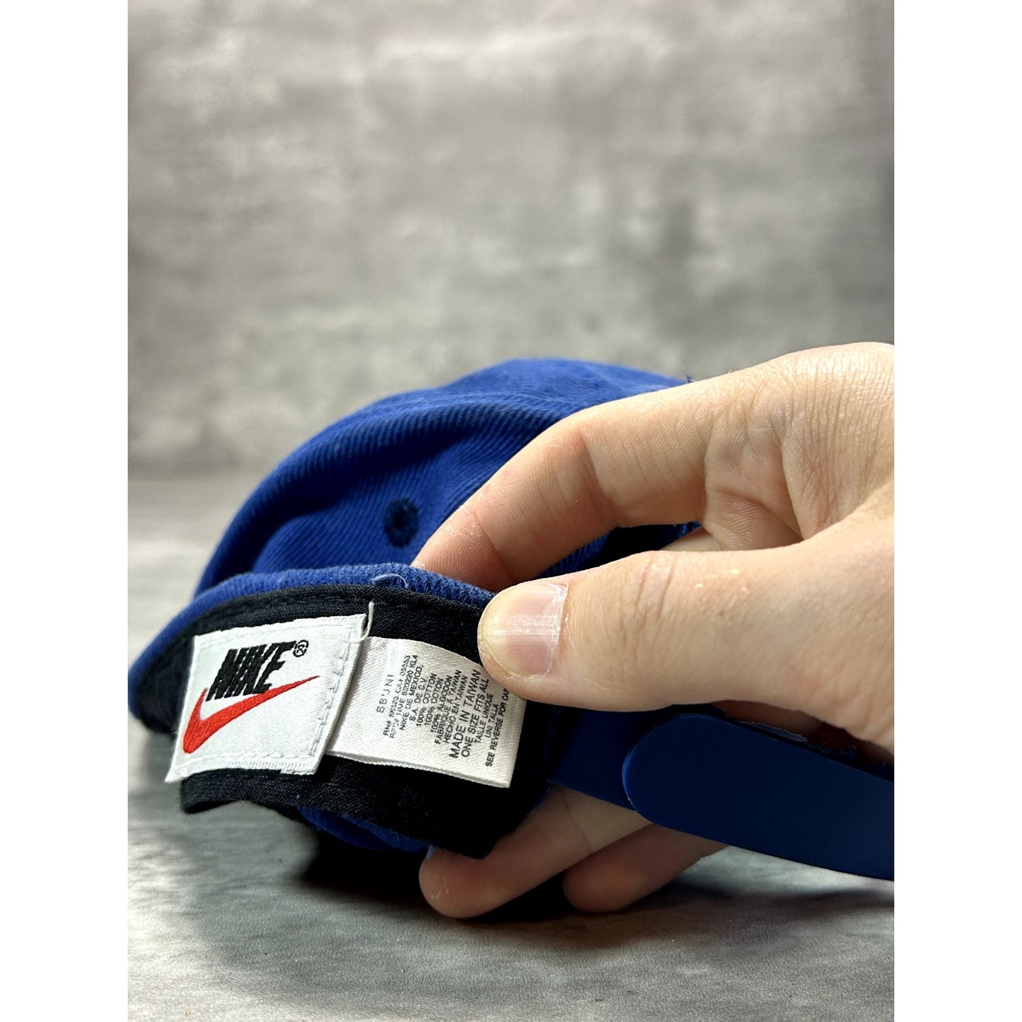Vintage 90s Nike Embroidered Swoosh Spellout Snapback Hat OSFA Blue YOUTH