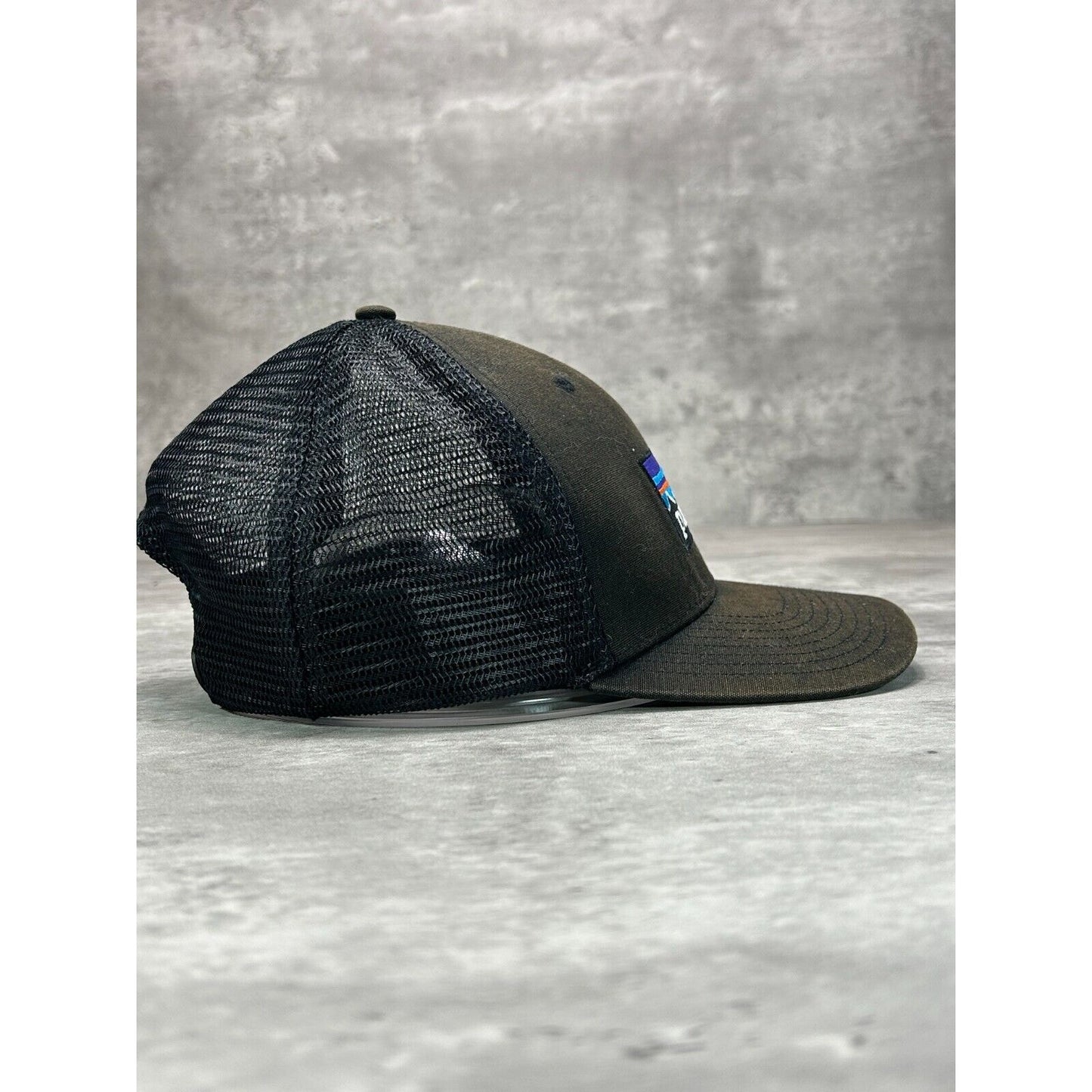 Vintage Patagonia Embroidered Logo Trucker Snapback Hat OSFA Black