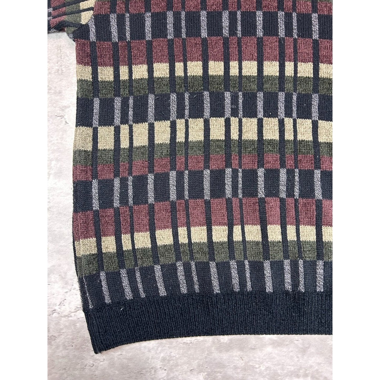 Vintage Knights Bridge Abstract Striped Pullover Knit Sweater Size Large
