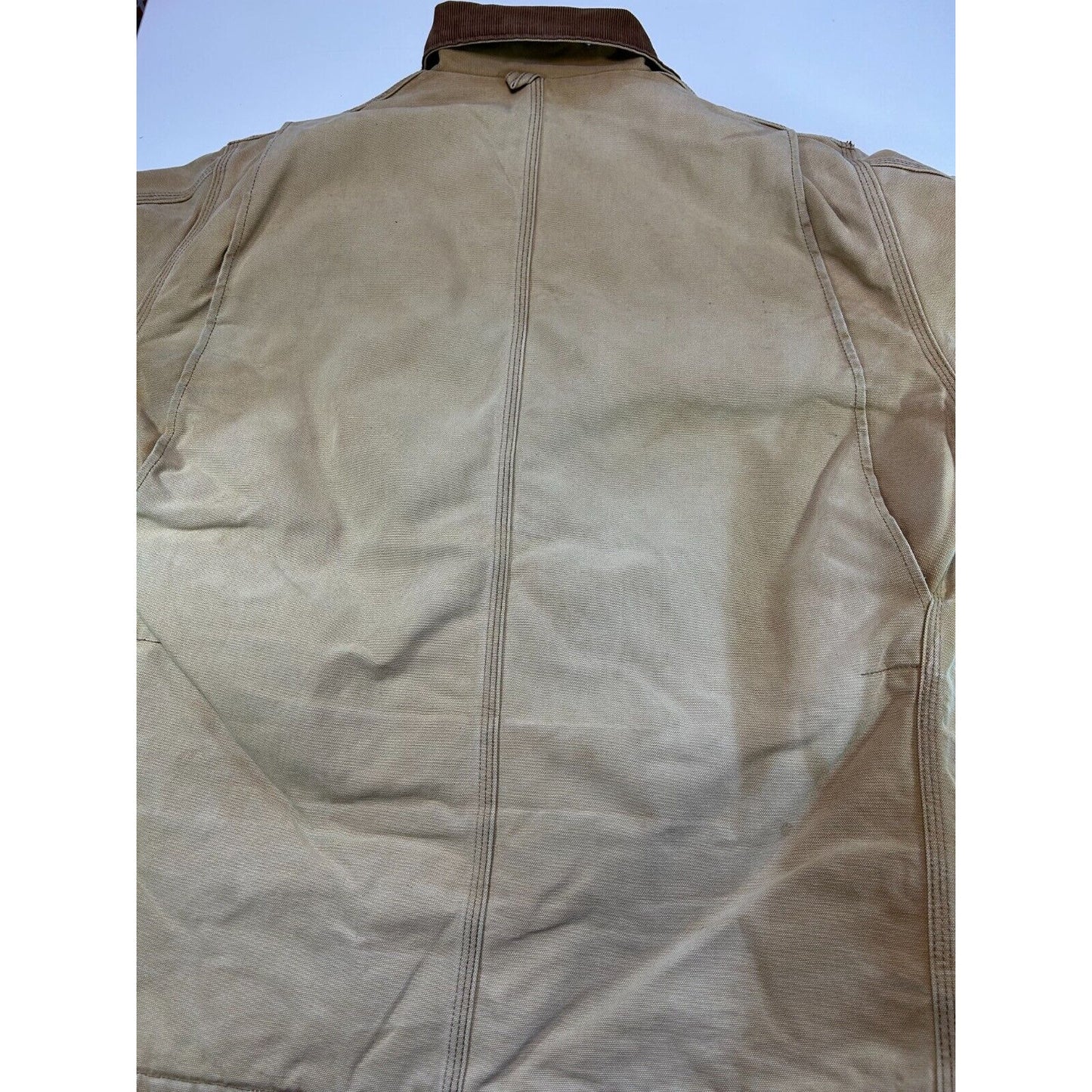 Vintage Carhartt Quilted Lined Canvas Workwear Arctic Jacket Size XL Beige