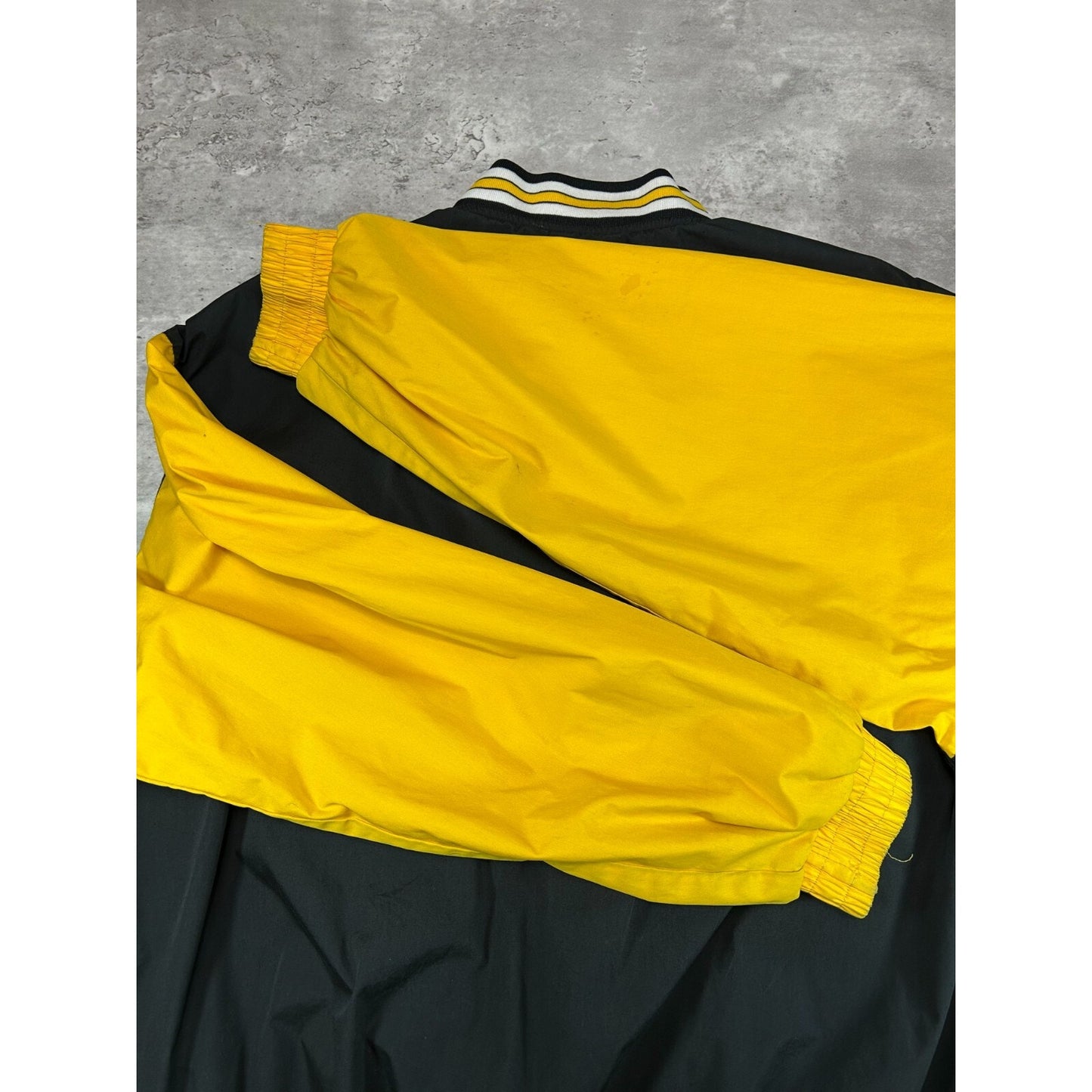 Vintage 90s Pittsburgh Steelers NFL Embroidered Nylon Bomber Jacket Size XL