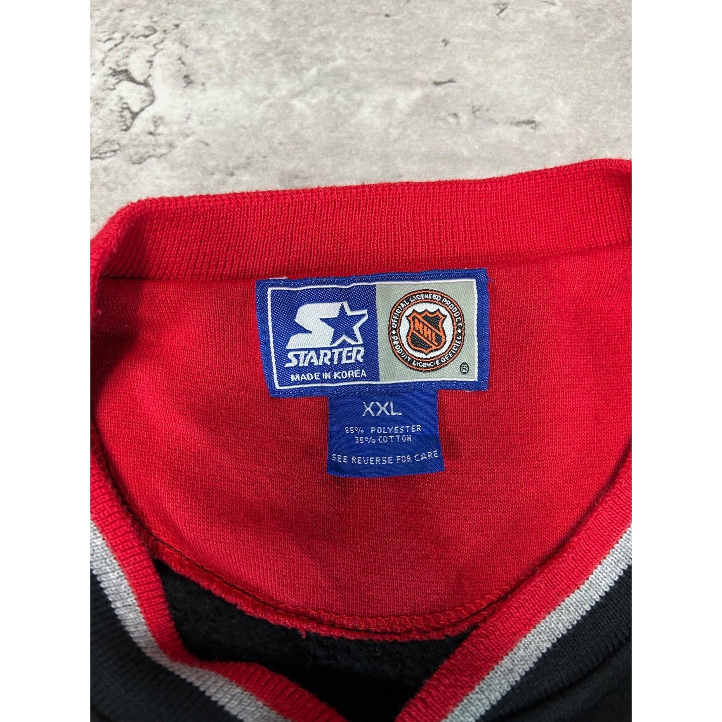 Vintage 90s Chicago Blackhawks NHL Embroidered Starter Sweatshirt Size 2XL