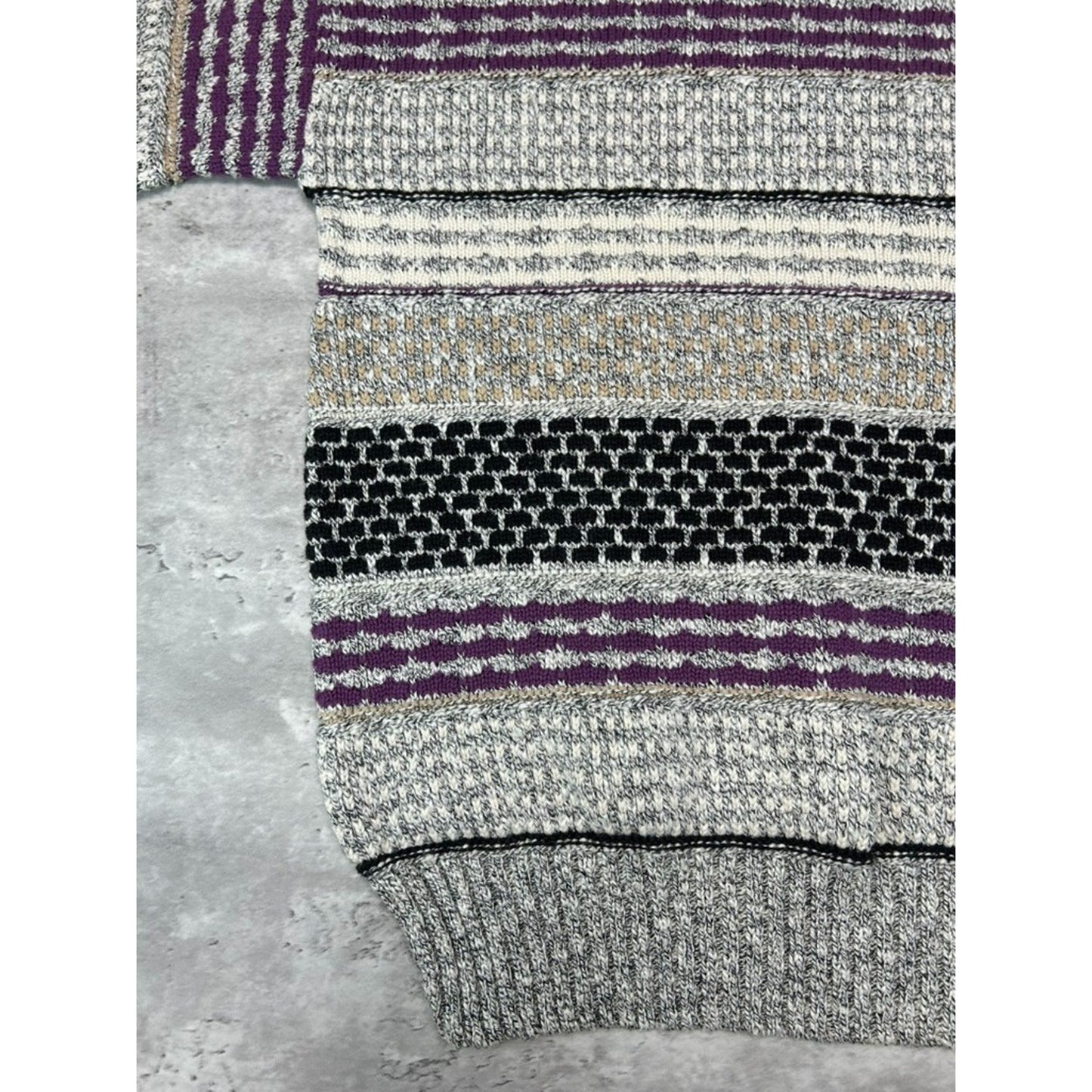 Vintage 90s Private Club Striped Pullover Ribbed Knit Sweater Size Large
