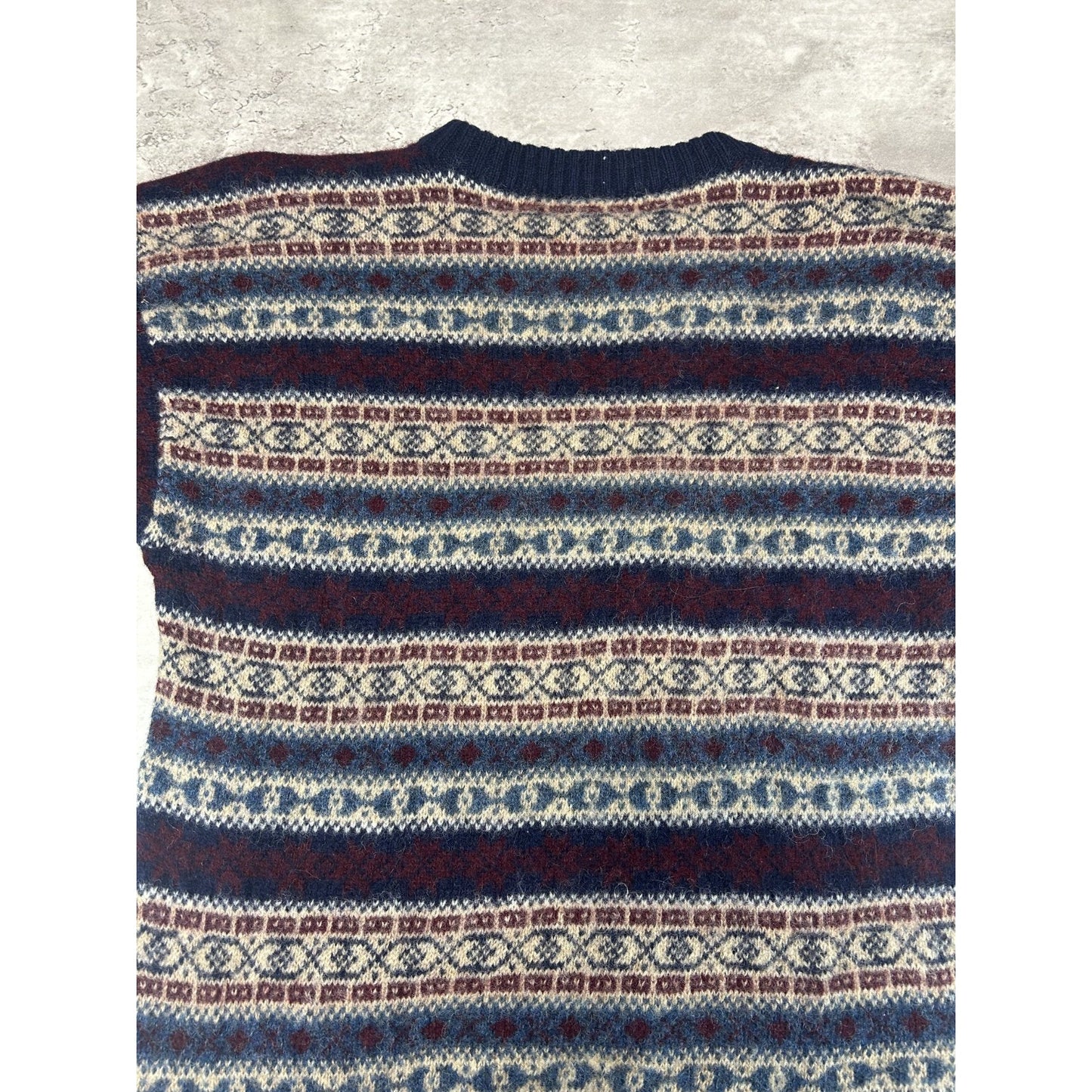 Vintage 80s/90s Chaps Ralph Lauren Geometric Striped Knit Sweater Size Large