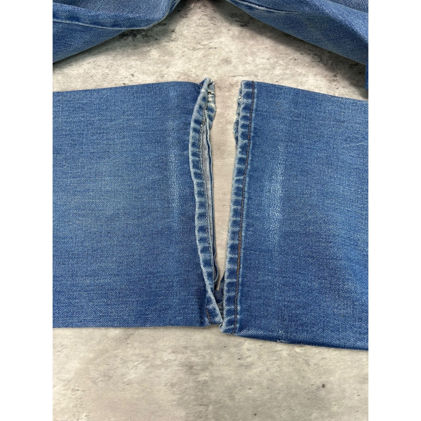 Vintage Wrangler Western Light Wash Denim Distressed Pants Size 33 Blue