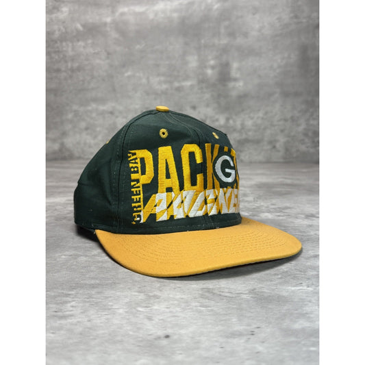 VTG 90s Green Bay Packers NFL Embroidered Spellout Football Snapback Hat OSFA