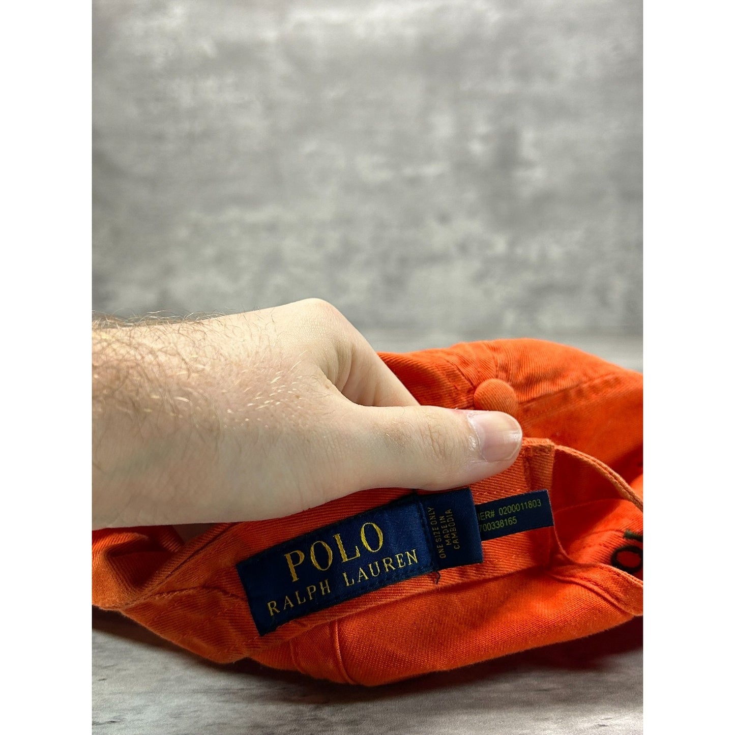 Vintage Polo Ralph Lauren Embroidered Pony Strapback Hat OSFA Orange