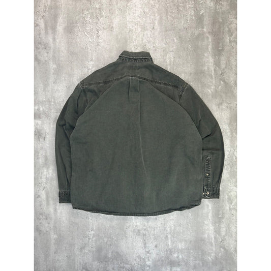 Vintage Carhartt Double Pocket Workwear Long Sleeve Button Up Shirt Size XL