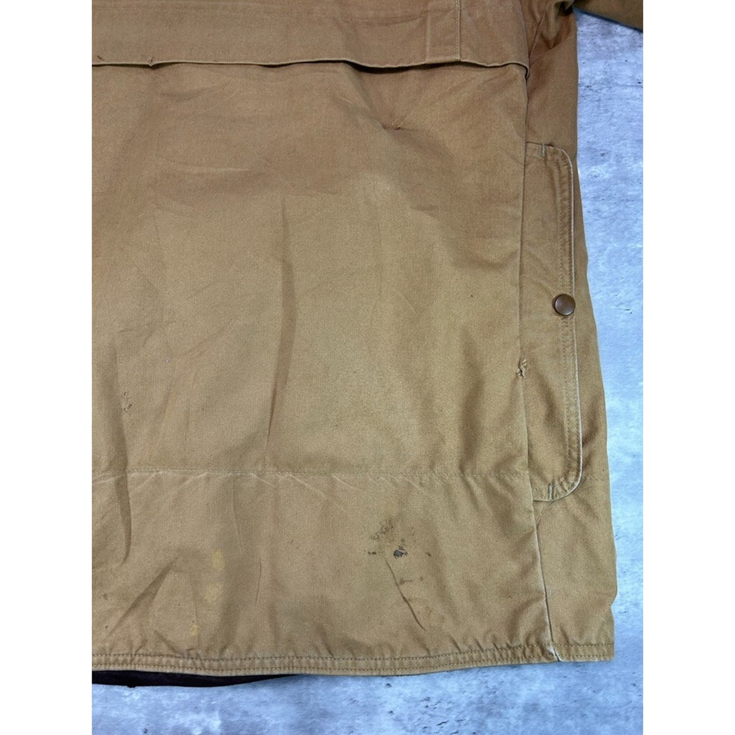 Vintage 1970s Sears Canvas Three Pocket Hunting Jacket Size XL Beige