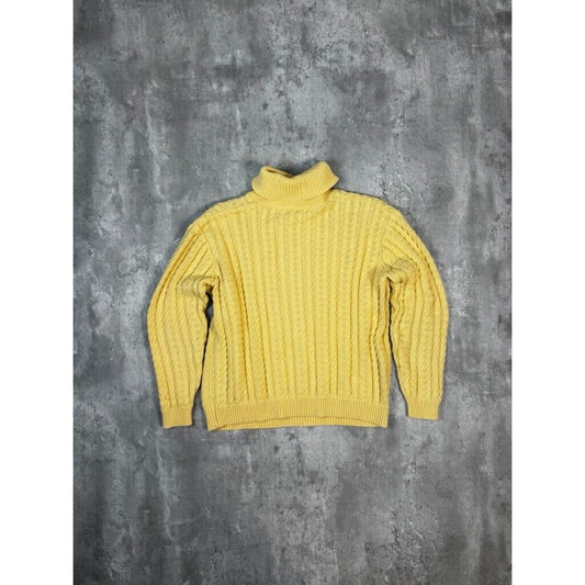 Vintage 90s Jeanne Pierre Cable Knit Turtle Neck Pullover Sweater Size Small