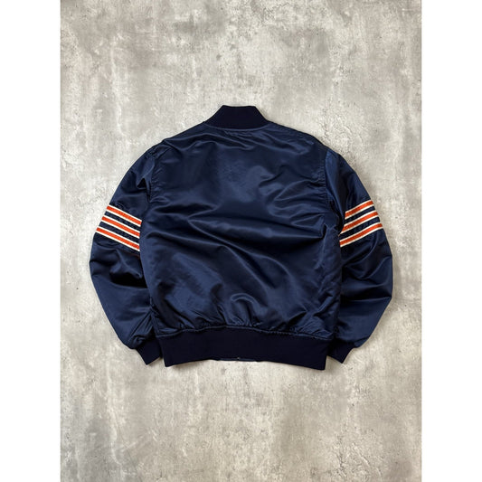 Vintage 80s Chicago Bears NFL Starter Satin Bomber Jacket Size Medium