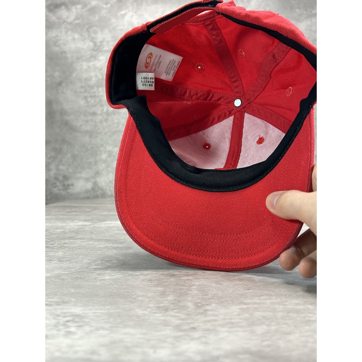 Vintage 2000s Salamon Embroidered Logo Outdoors Strapback Hat OSFA Red