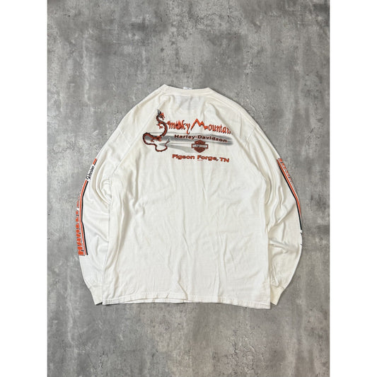 Vintage Harley Davidson Sleeve Spellout Graphic Long Sleeve T-Shirt Size XL