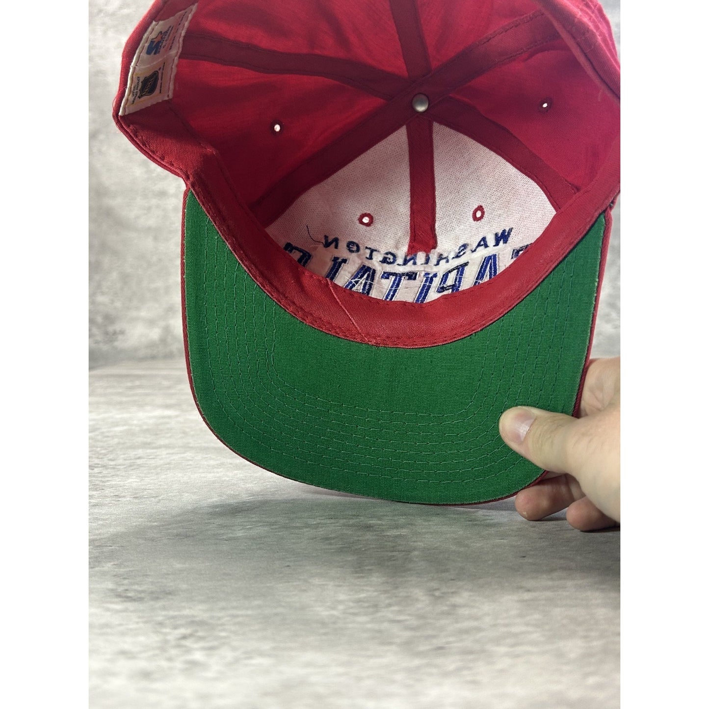 Vintage 90s Washington Capitals NHL Starter Arc Spellout Snapback Hat OSFA