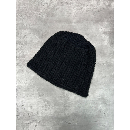 Vintage 80s/90s Harley Davidson Hand Knit Classic Logo Beanie Hat OSFA