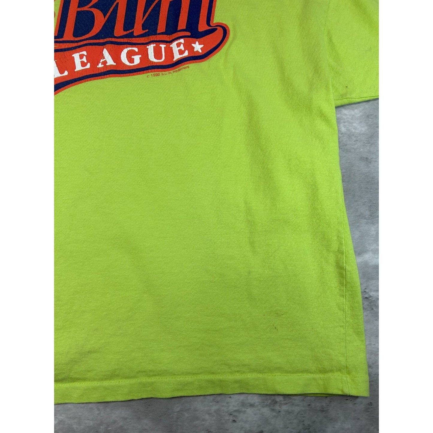 Vintage 1992 B.U.M Equipment Bum League Tailsweep Spellout T-Shirt Size Large