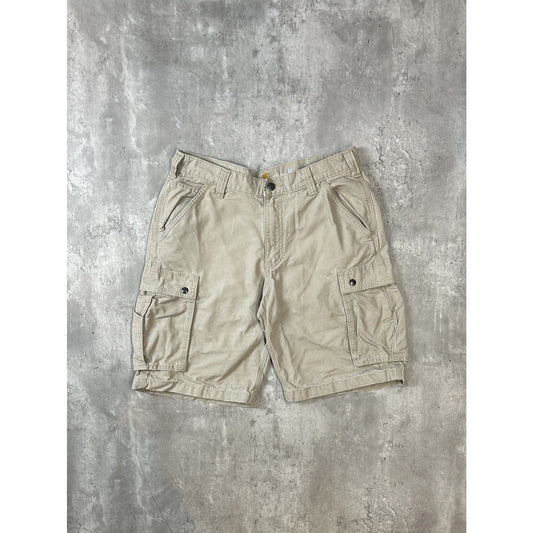Carhartt Relaxed Fit Canvas Workwear Cargo Shorts Size 33 Beige