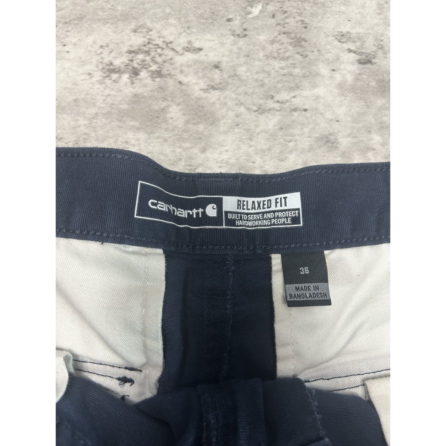 Carhartt Canvas Workwear Multi Pocket Cargo Shorts Size 36 Blue