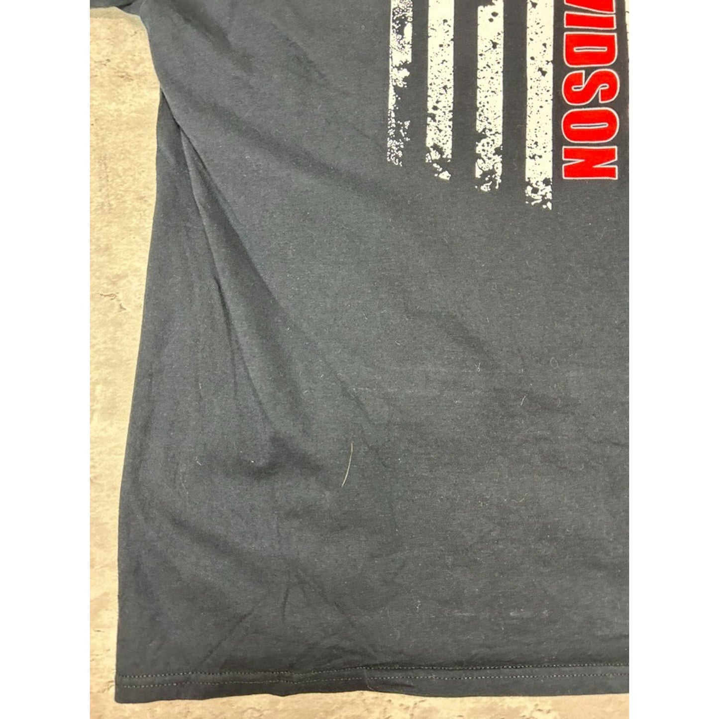 Vintage Harley Davidson American Flag skull Graphic T-Shirt Size 2XL Black
