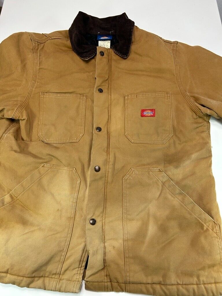 Vintage Dickies Quilted Lined Canvas Workwear Chore Jacket Size Large