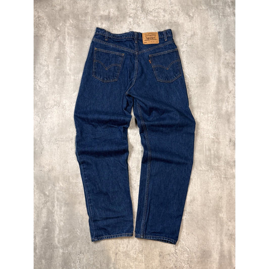 Vintage 80s Levis 550 Orange Tab Relaxed Fit Dark Wash Denim Pants Size 32