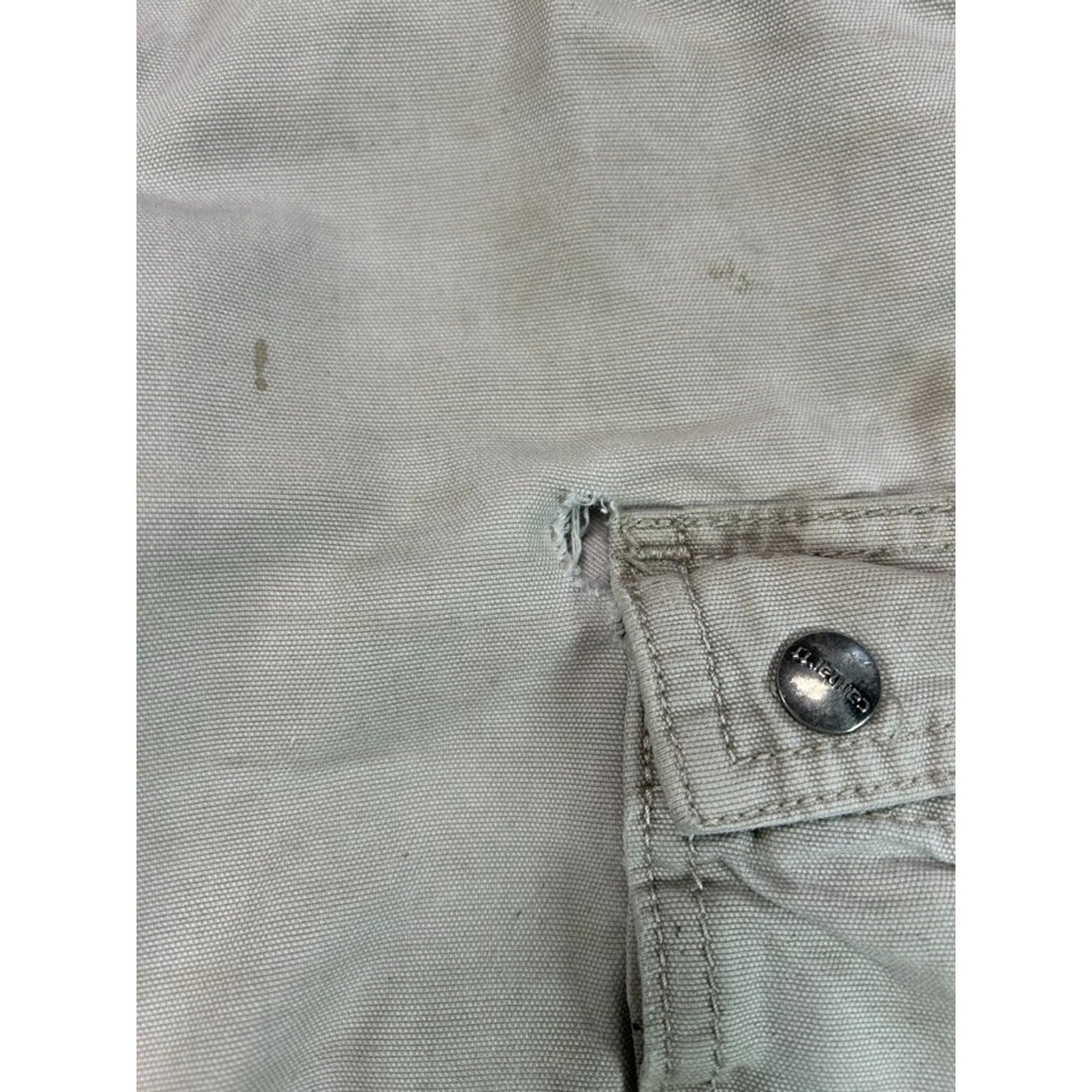 Carhartt Relaxed Fit Canvas Workwear Cargo Shorts Size 36 Beige