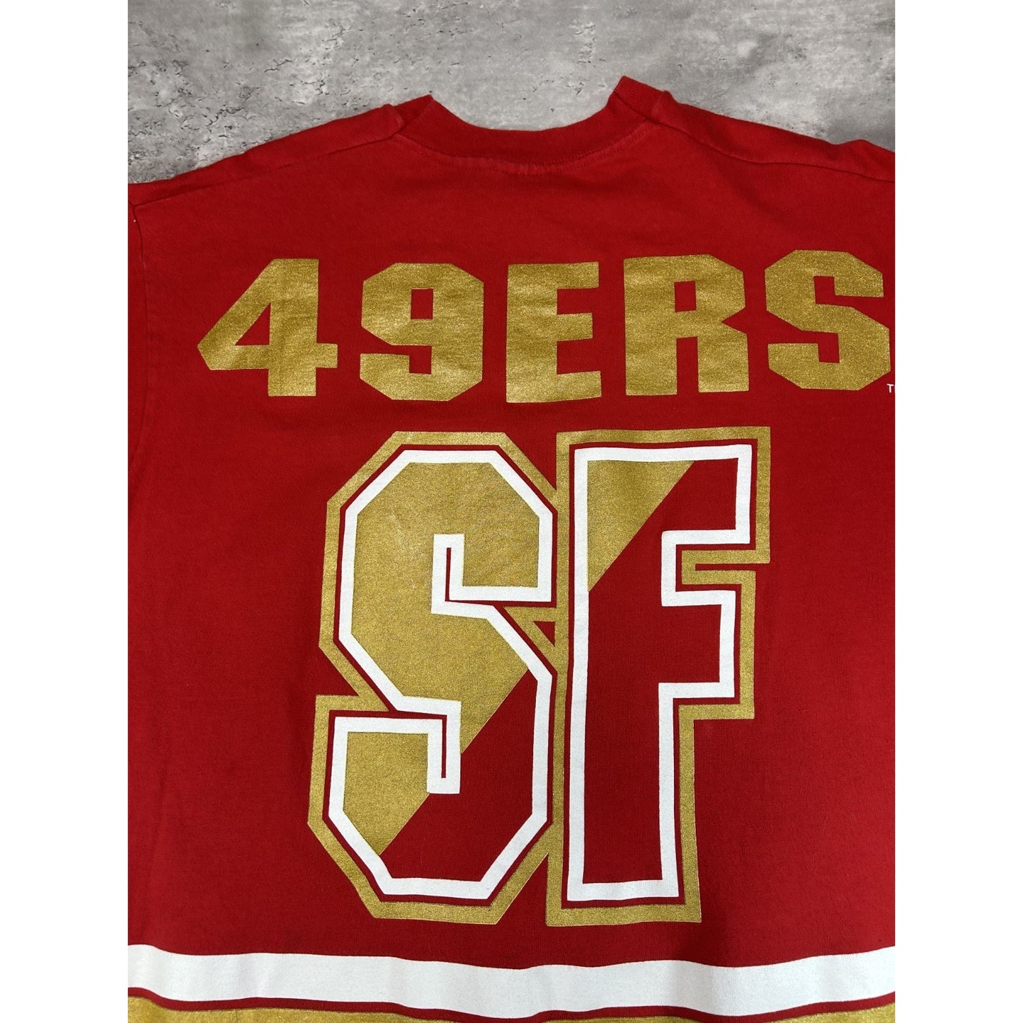 Vintage 1994 San Francisco 49ers NFL All OVer Print Football T-Shirt Size Large