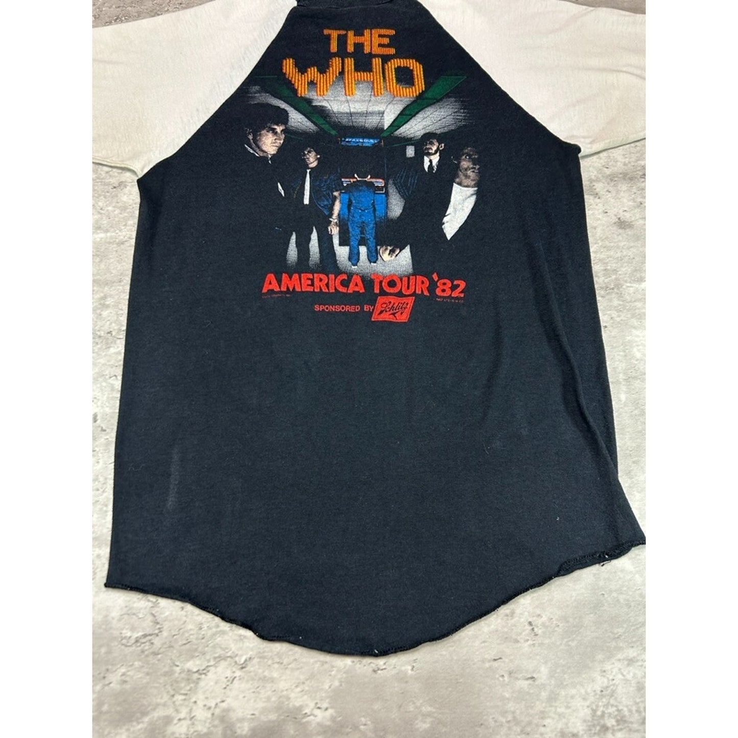Vintage 1982 The Who American Tour Rock Music Raglan Band T-Shirt Size Large