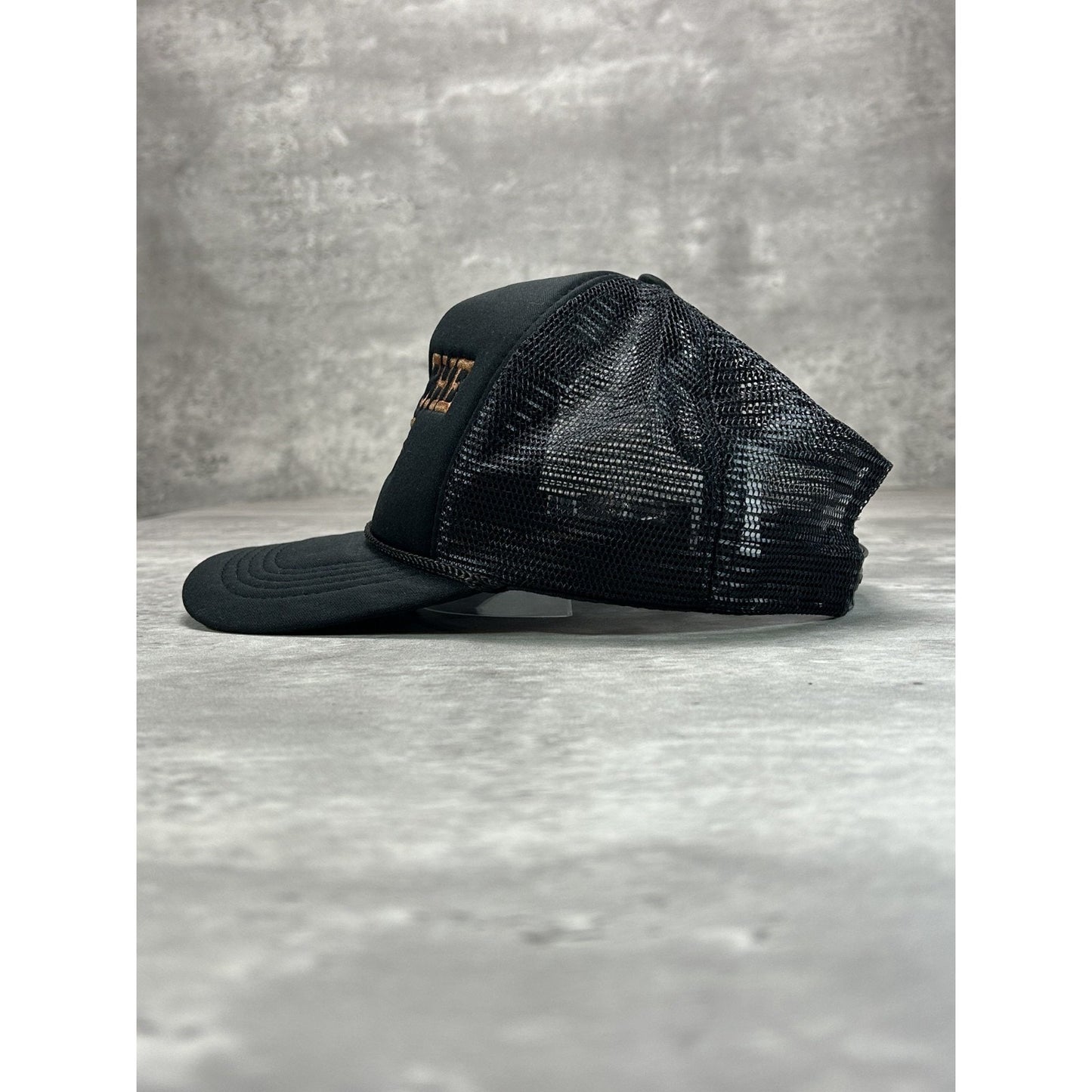 Vintage 90s Mustache Lover Embroidered Spellout Trucker Snapback Hat OSFA