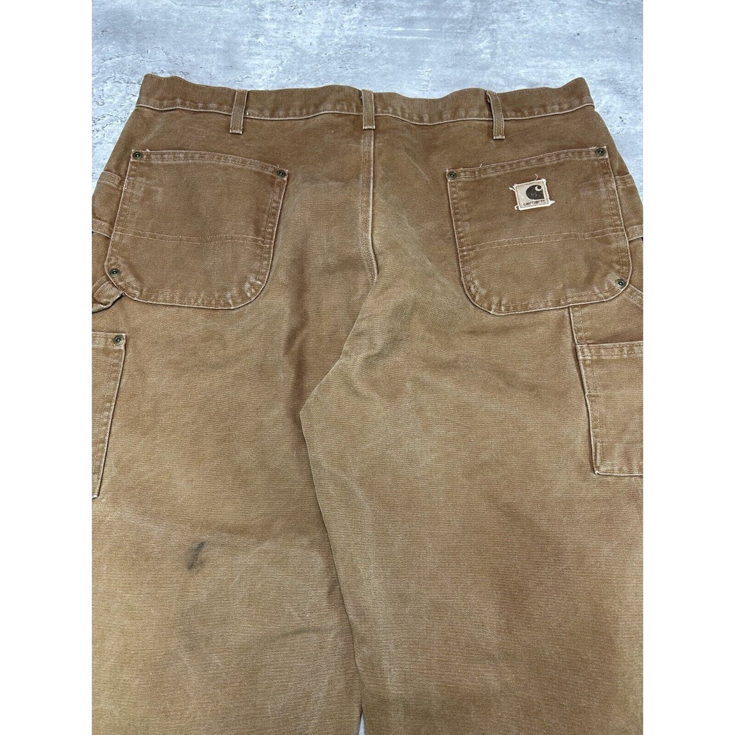 Vintage 90s Carhartt Canvas Workwear Carpenter Double Knee Pants Size 40 Beige